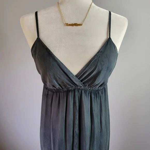 GYPSY 05 // black & pink silk tie dye lined adjustable strap maxi dress - Picture 3 of 7